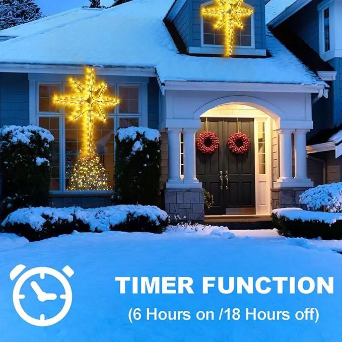 22" Bethlehem Star Outdoor Christmas Lights 90 LEDs Christmas Tree Lights Hanging Lights Mains Powered Polaris Christmas Decorations,Star of Bethlehem Lights for New Year Holiday Wedding Party Decor by GreenHaven Gardens