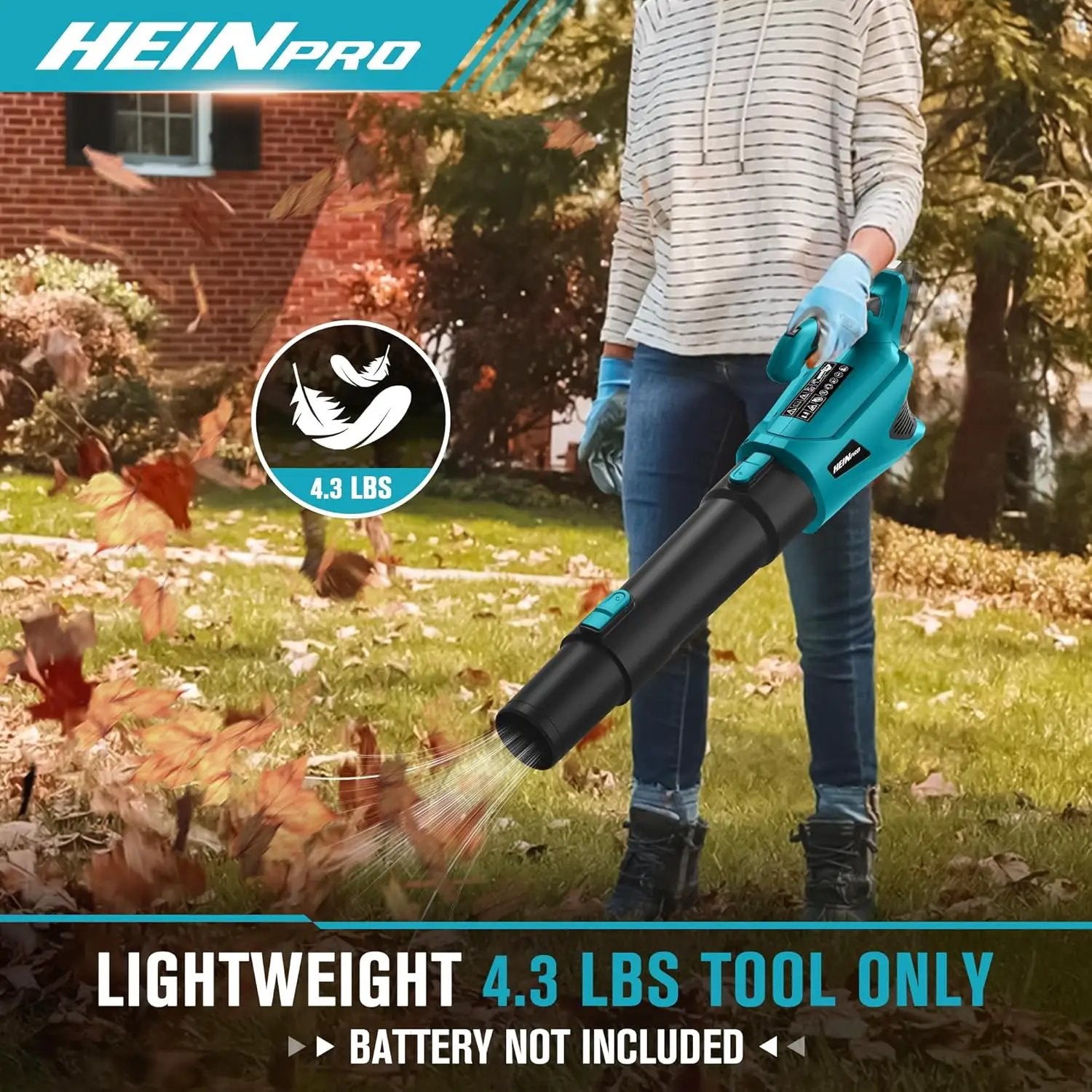 Cordless Leaf Blower Up to 500CFM Compatible with Makita 18V Battery (Tool Only), Electric Leaf Blower Cordless with 5 Speed Modes, Handheld Battery Powered Leaf Blowers for Lawn Care by GreenHaven Gardens
