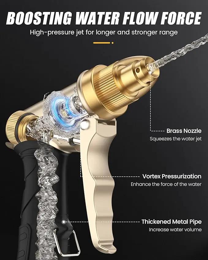 RAINPOINT Garden Hose Nozzle, Upgraded Heavy Duty Metal Spray Nozzle, High Pressure Water Nozzle with Adjustable Spray Patterns for Watering Plants, Car Washing, and Pet Showering by GreenHaven Gardens