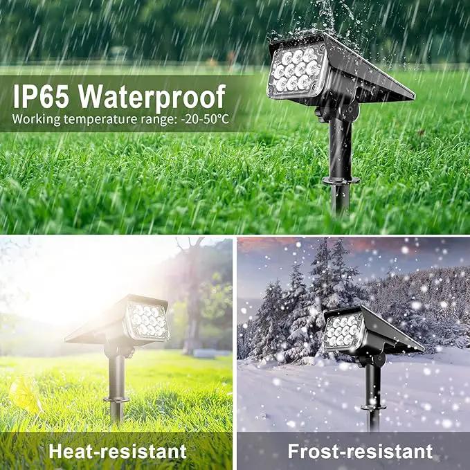 Solar Spot Lights Outdoor, Blue Solar Spotlights Landscape Lights with IP65 Waterproof 20 LEDs for Garden Path Yard Holiday Decoration 4 Pack by GreenHaven Gardens