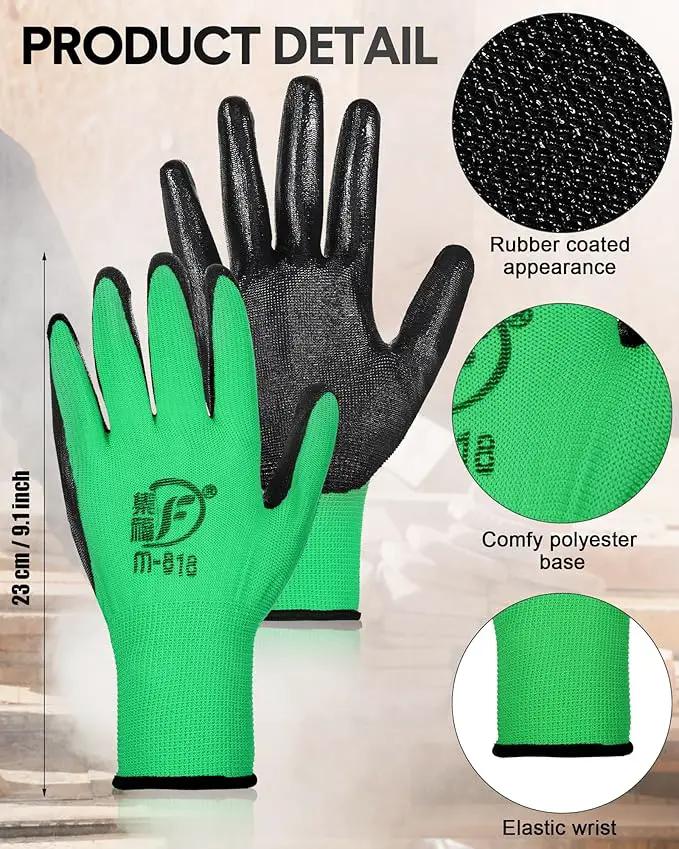 Nuogo 48 Pairs Gardening Gloves for Men Women Rubber Coated Safety Work Gloves Bulk for Gardening Construction Work by GreenHaven Gardens