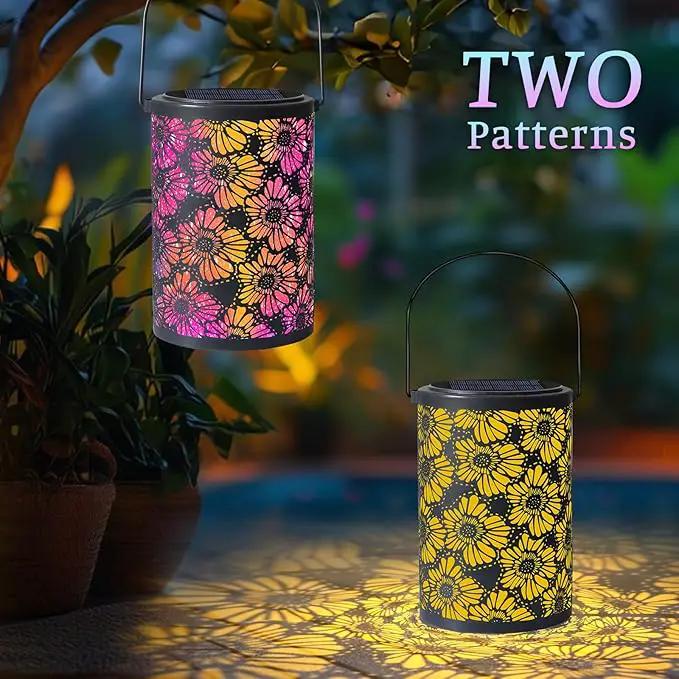 Solar-Powered Iron Art Lantern - Two Lighting Modes Waterproof Hanging Ambiance Lighting for Gardens & Patios, Perfect as Decorative Gift Housewarming Gift Mom Gifts (Leaf) by GreenHaven Gardens