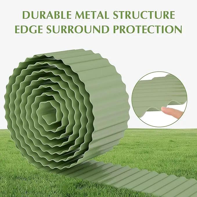 Metal Garden Edging Border, Corrugated Steel Landscaping, DIY for Lawn (Green, 6 Inch x 40FT) by GreenHaven Gardens