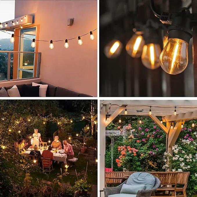 S14 Replacement LED Light Bulbs, Shatterproof & Waterproof 1W S14 LED Bulbs, E26 Base Patio Edison LED Light Bulbs for Outdoor String Lights , Warm White 2200K Plastic 70ML Non-Dimmable 30 Pack by GreenHaven Gardens