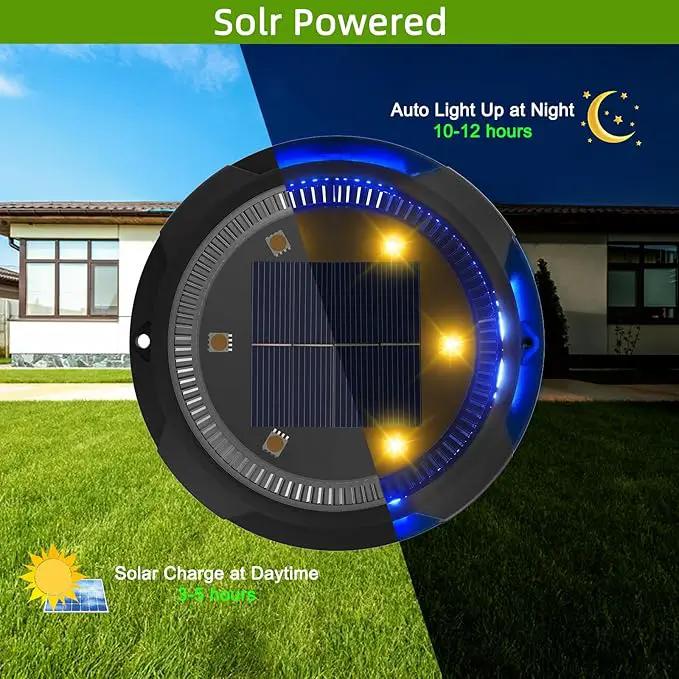 GREPRO Solar Ground Light, 12 Packs 10 LED Solar Outdoor Lights Waterproof for Outdoor Garden Light Solar IP65 Waterproof Warm White Garden Lights Solar for Lawn/Driveway/Walkway/Patio, Black by GreenHaven Gardens