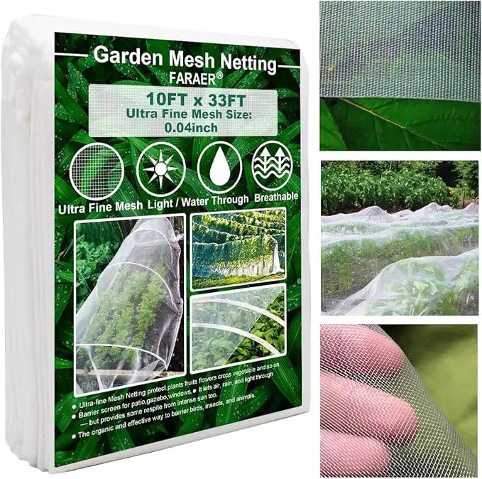Garden Netting, Plant Covers 10x33Ft Net Ultra Fine Mesh Protection Netting for Vegetable Plants Fruits Flowers Crops Greenhouse Row Cover Raised Bed Barrier Screen Protection Net Cover by GreenHaven Gardens