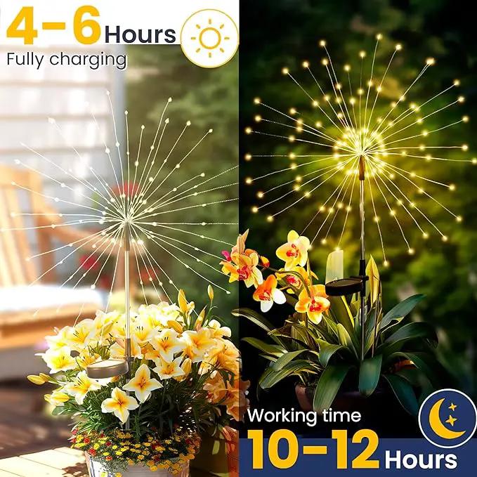 GIGALUMI Garden Outdoor Decor Lights 120LED 8Pack, Solar Garden Lights for Yard Outside Fairy Decorative,Solar Powered for Yard Pathway Flowerbed Planter Balcony Patio Decor（Warm White） by GreenHaven Gardens