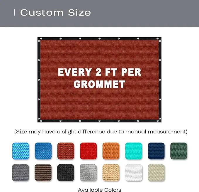 VICLLAX Shade Fabric Sun Shade Cloth with Every 2 FT Grommets for Patio Garden Pergola Cover Canopy 20x20 FT, Rust Red by GreenHaven Gardens
