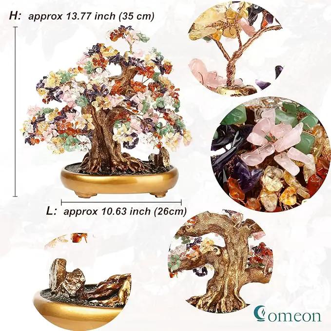 Comeon Large Crystal Quartz Lucky Tree Gem Tree for Office Home Feng Shui Decoration for Wealth/Fortune and Luck (Mix-Gemstone) by GreenHaven Gardens