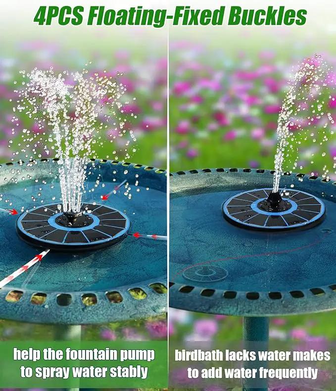 SZMP Solar Fountain Pump Upgraded 100% Glass Panel, 3.5W Solar Powered Fountain Built-in 2000 Battery with 7 Nozzle & 4 Fixer, Solar Fountain for Bird Bath, Pond, Fish Tank, Outdoor (Colorful) by GreenHaven Gardens