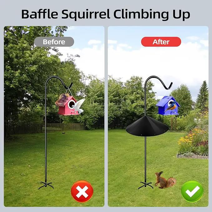24-inch Large Outdoor Squirrel Baffles for Bird Feeders Pole, Baffle with Metal Frame, Squirrel Guard for Bird Houses, Two Way Use, Black Color by GreenHaven Gardens