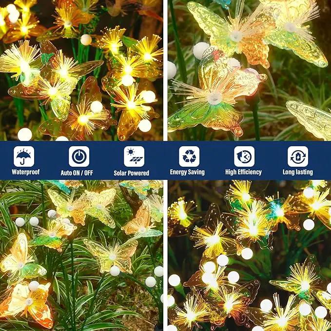 TONULAX Solar Firefly&Butterfly Garden Lights - Outdoor Light for Yard Decoration, Larger Solar Panel, Waterproof LED Garden Lights for Pathway&Holiday Decor (2pack) by GreenHaven Gardens