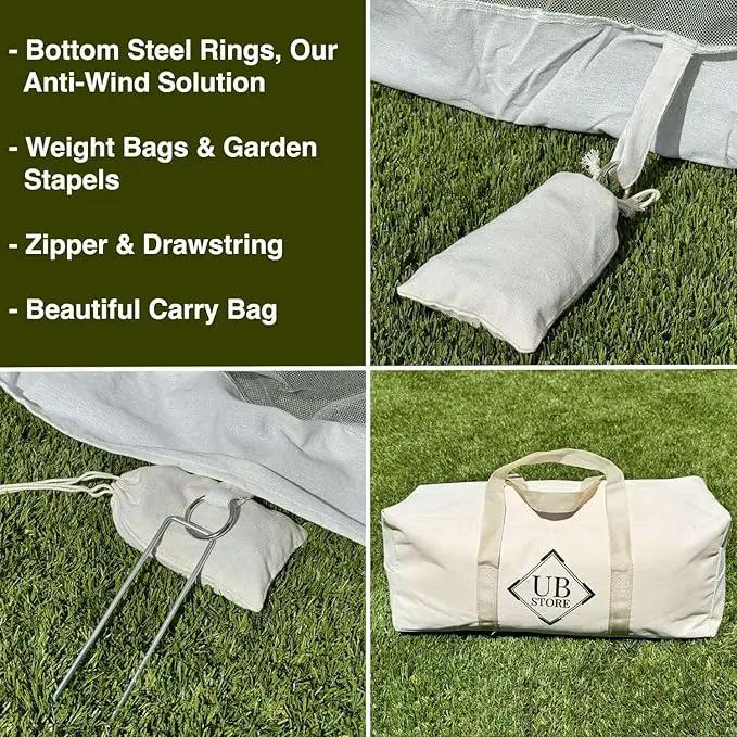 Mosquito Net for Umbrella 11 FT | Large Sizes & Fabric Designed for Outdoors | Insect House Screen Netting for Patio, Porch & Garden Terrace | Outside Canopy Bug & Fly Protection Enclosure by GreenHaven Gardens