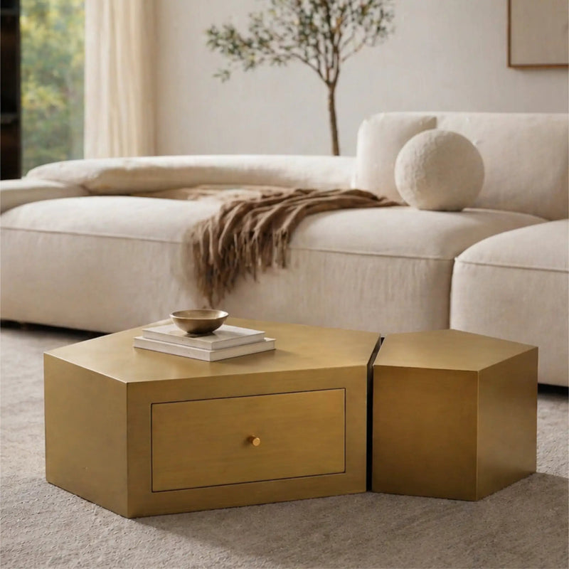 Modern Geometric Coffee Table Set of 2 by HouseOfZazla