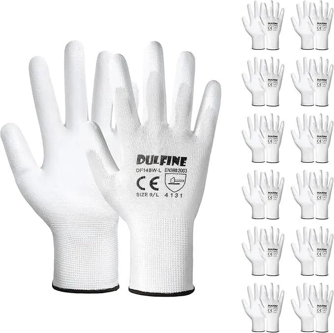 Safety Work Gloves PU Coated-12 Pairs,White Seamless Knit Glove with Polyurethane Coated Smooth Grip on Palm & Fingers, for Men and Women, Ideal for General Duty Work (XX-Large) by GreenHaven Gardens