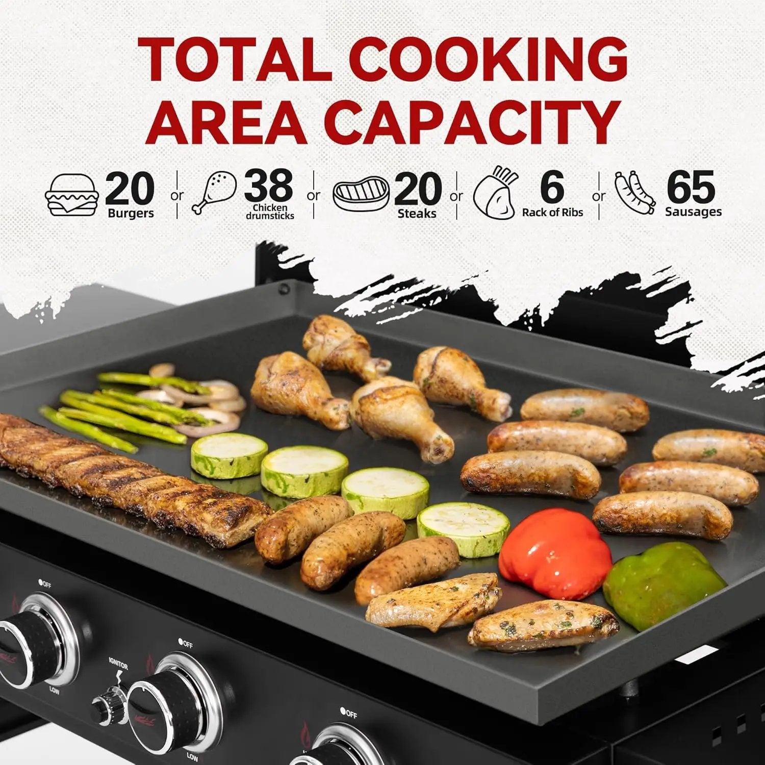 Royal Gourmet GB4000P 4 Burner Propane Gas Griddle with Hard Cover and Foldable Side Tables, 35-Inch Flat Top Grill with 766 Sq. In. Cooking Area for Backyard and Tailgating, Black by GreenHaven Gardens