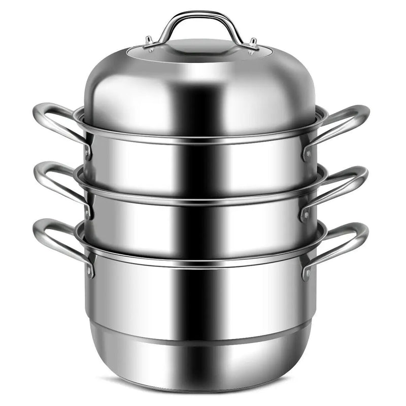 3 Tier Stainless Steel Cookware Pot Saucepot Steamer by DirectDeals