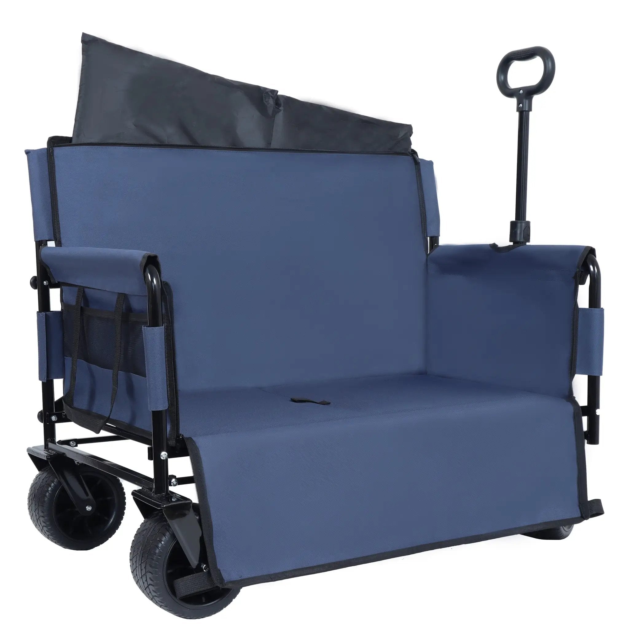 3-in-1 Convertible Folding Wagon Cart with Bench Seat & Storage by HouseOfZazla