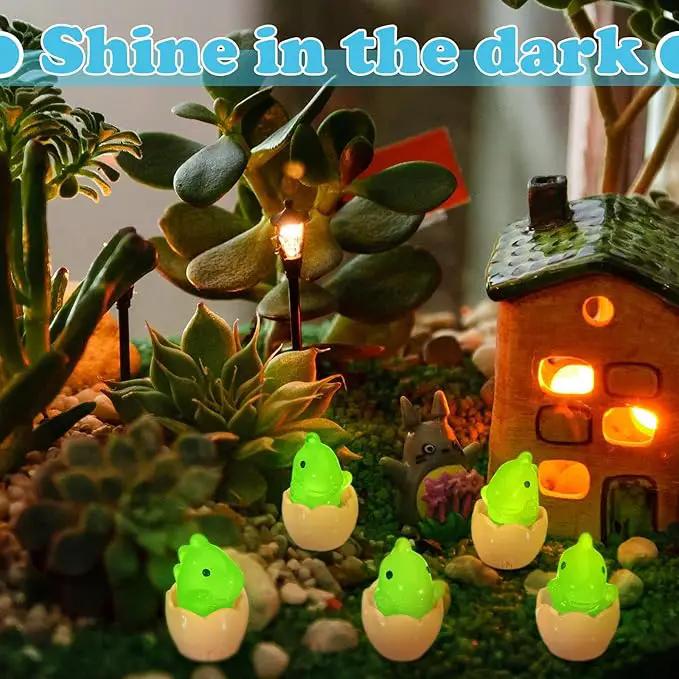 Libima 50 Pcs Mini Resin Luminous Dinosaur Figures Glow in The Dark Dinosaur Miniatures Resin Tiny Animal Figurines for Fairy Landscape Garden Aquarium Dollhouse Decor(Dinosaur) by GreenHaven Gardens