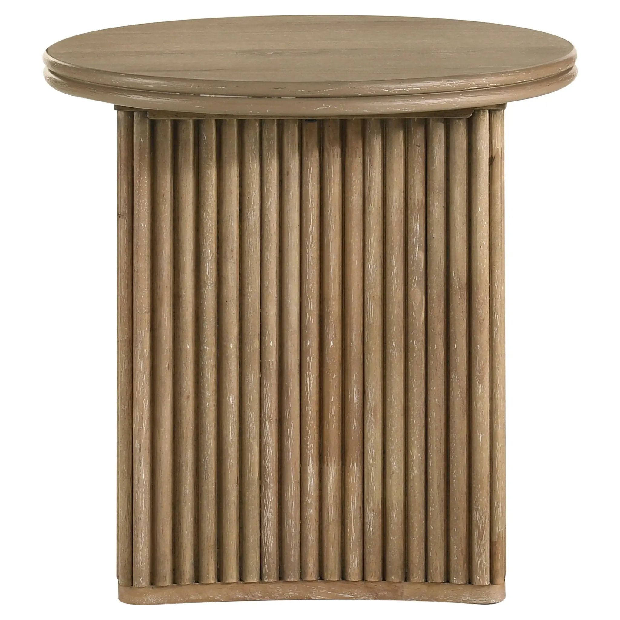 Adina 3-piece Round Coffee Table Set Distressed Light Brown by Unique Piece Furniture