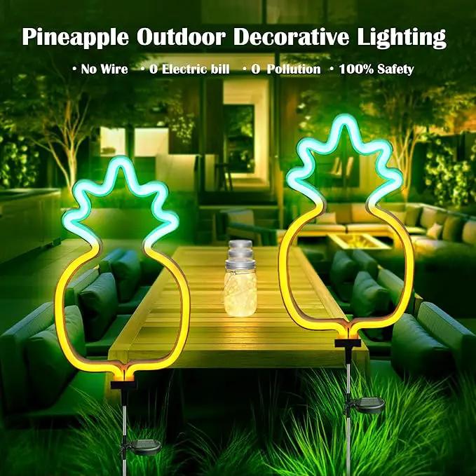 SunKite Pineapple Solar Garden Lights Solar Decorative Stake Lights Outdoor Waterproof Solar Neon Lights for Garden,Yard, Lawn, Pathway, Patio,Backyard Decor(2 Pack) by GreenHaven Gardens