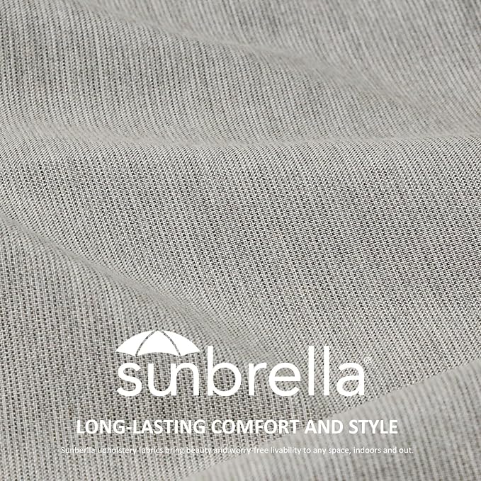 Sunbrella Square Corner Seat Cushions, 19" x 19" x 3", Set of 4, Indoor Outdoor Water Repellent Universal Chair Pads with Ties for Patio Furniture, Garden Dining Chairs, Specrtum Pebble by GreenHaven Gardens