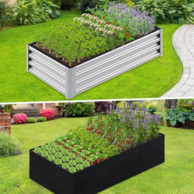 6x3x2ft Fabric Raised Garden Bed liner for Planter Raised Beds, Garden Grow Bed Bags to Grow Vegetables, Flowers, Fruits, Herbs, and Succulents, Rectangle Planting Container for Outdoor, 269 Gallon by GreenHaven Gardens