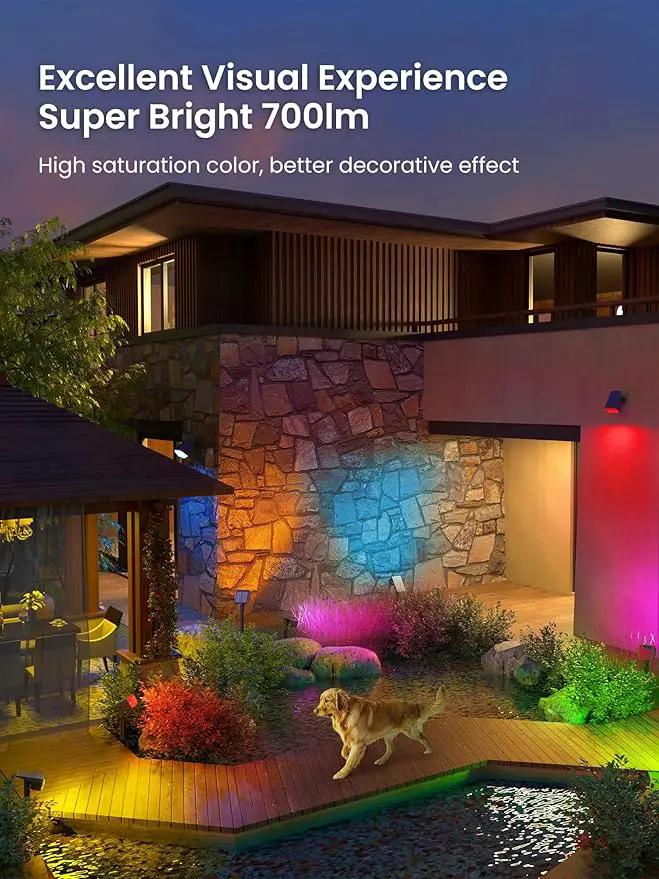Solar Spot Lights Outdoor, 9 Lighting Modes RGB, Solar Lights Outdoor Waterproof IP65, 63 LED Landscape Spotlights for Holiday Decorations-10 Pack by GreenHaven Gardens