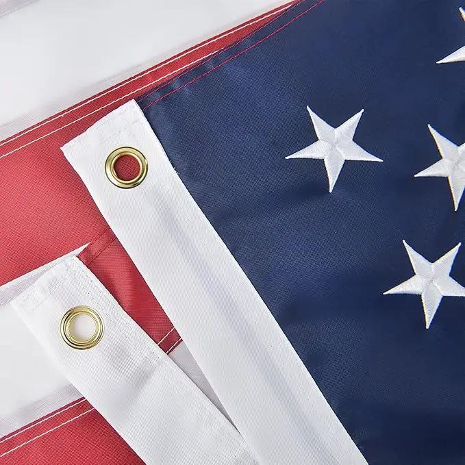 American Flag 2x3 FT, US Flag USA High Wind with Embroidered Stars, Sewn Stripes, Brass Grommets, Durable USA Flag Outdoor Outside by GreenHaven Gardens