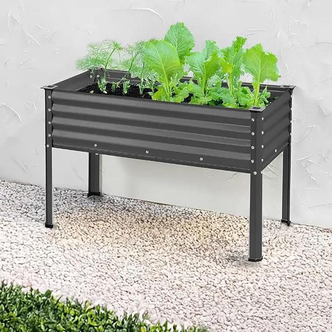 Best Choice Products 48x24x30in Galvanized Raised Garden Bed, Metal Elevated Planter Box, Vegetable Garden for Backyard, Patio, Balcony - Charcoal by GreenHaven Gardens