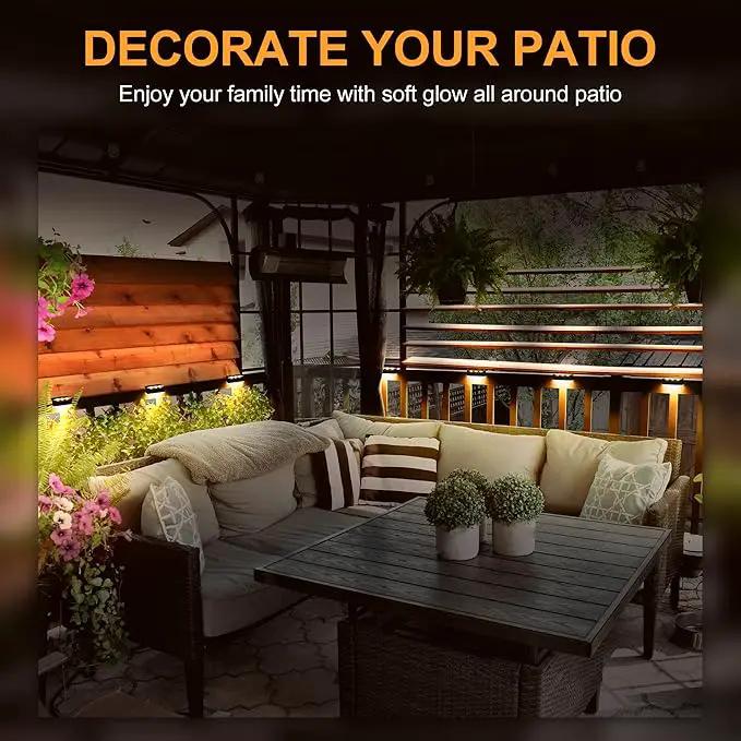 SOLPEX Solar Fence Lights, 6 LEDs Solar Lights Outdoor Waterproof Solar Powered for Deck, Stair, Front Porch, Balcony, Walkway, Garden, Yard, Patio, Pool Decor, IP65 Waterproof (12 Pack, Warm White) by GreenHaven Gardens