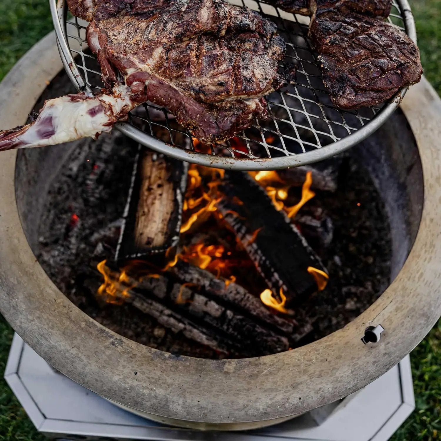 Breeo Smokeless Fire Pit Grilling Bundle (X Series 24 Corten Steel, Outpost Grill, Ash Shovel, & Lid) | 27.5 inch Smokeless Firepit for Outside | Ideal for Families by GreenHaven Gardens