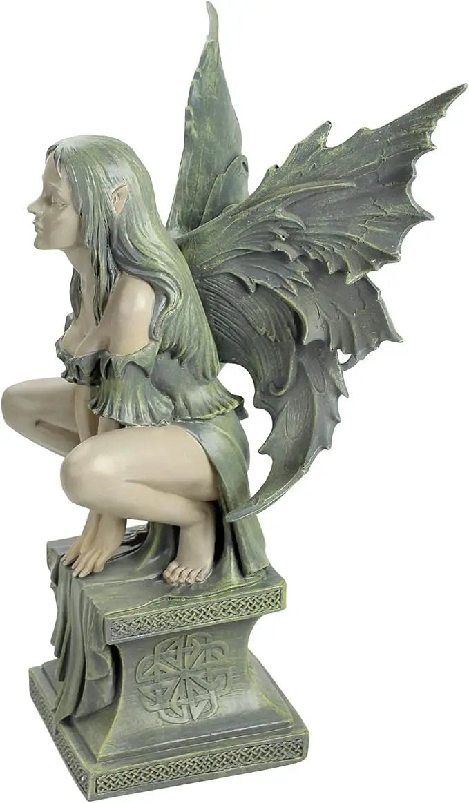 Design Toscano Celtic Fairy's Perilous Perch Outdoor Garden Statue, Large, 19 Inch, Polyresin, Two Tone Stone by GreenHaven Gardens