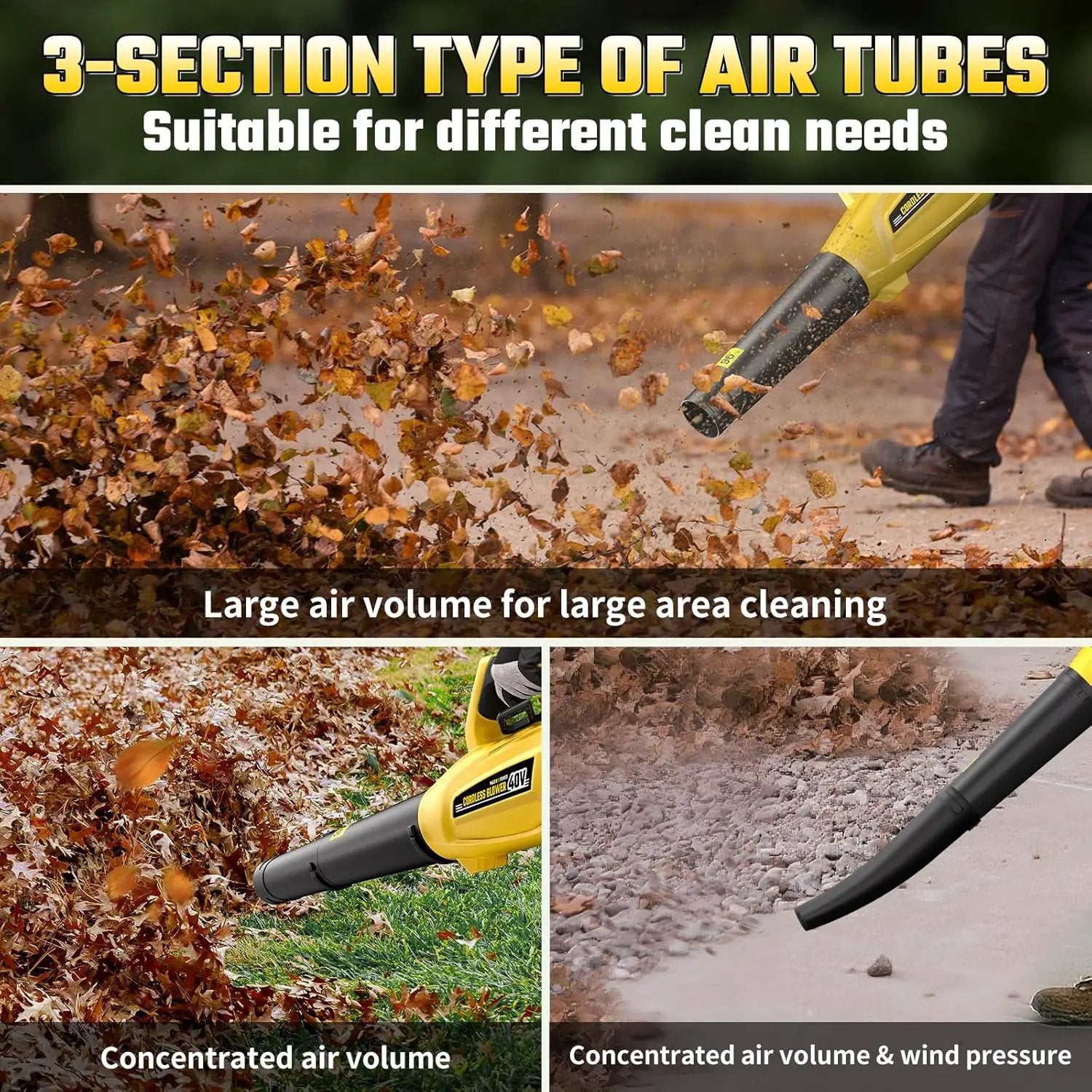 40V Leaf Blower Cordless with 2 X 5.0Ah Batteries and Charger, 40V Powerful Brushless Motor Up to 680CFM Blower for Lawn Care, 4-Variable Speed Turbo Mode with Power Boost by GreenHaven Gardens