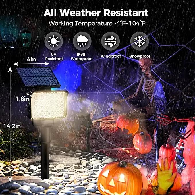 Solar Spot Lights Outdoor Waterproof for Flag, Tree, House, Garden, Yard, Landscape Spotlights for Accent Uplighting Decorations-4 Pack, Natural Light by GreenHaven Gardens