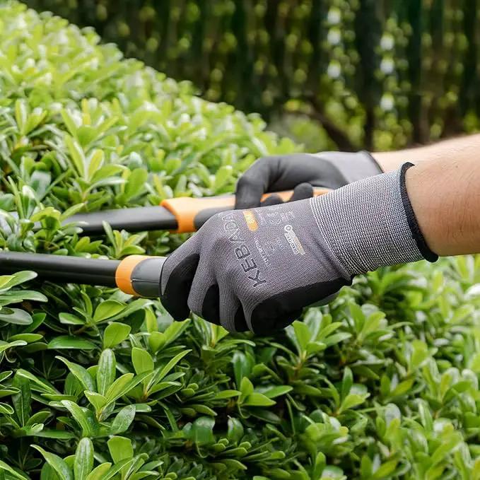 Kebada W2 Safety Work Gloves, Micro-Foam Nitrile Coated Gloves, Touchscreen,Ideal for Package Handling, Gardening, Construction, 1 Pair Small by GreenHaven Gardens