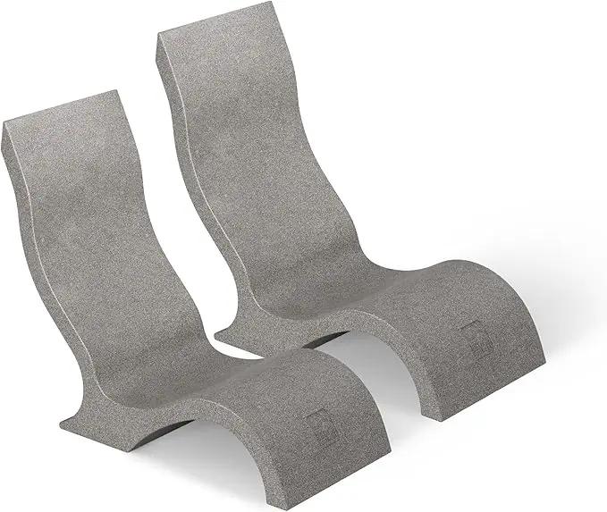 Ledge Lounger - Signature Chair - Inside Pool & Sun Shelf Lounge Chair - Designed for Shallow Shelves Up to 9” - Compatible with All Pool Types - Poolside & Sun Deck Tanning - Set of 2 - Sandstone by GreenHaven Gardens