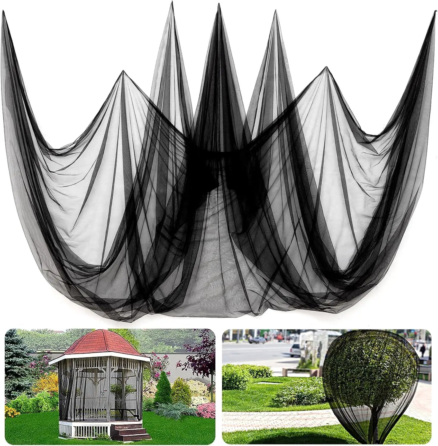 ANPHSIN 2 Pcs Garden Net Barrier - 10 x 13 ft for Each Bird Garden Screen Mesh Netting, Heavy Duty Garden Mesh for Terraces Balconies Patios Protecting Your Skin Plants Vetegables DIY (Black) by GreenHaven Gardens