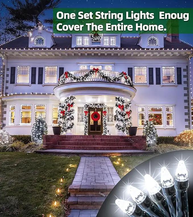 750 LED Outdoor Christmas Lights Decorations, 246ft Green Wire LED Christmas String Lights with Timer Memory, Twinkle Lighs for Indoor Outdoor Xmas Party Christmas Tree Wedding Garden Patio Cool White by GreenHaven Gardens