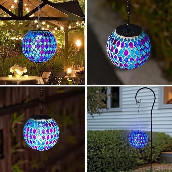 VCUTEKA Hanging Solar Lanterns Mosaic Solar Lights with Hook Up, Outdoor Garden Lights Decor for Yard Tree Fence Patio by GreenHaven Gardens