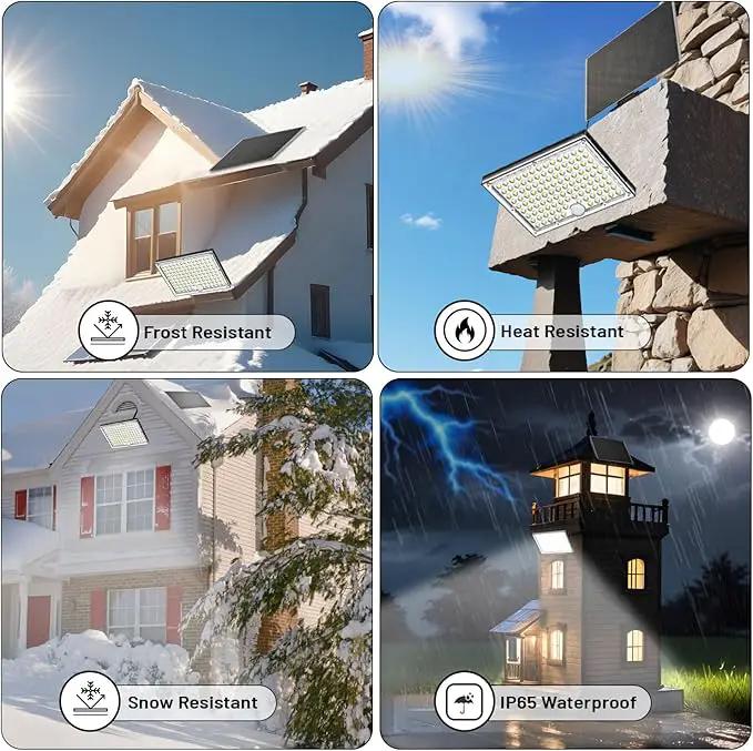 Outdoor Solar Lights,113 Powerful LED Lenses with 9000k Cool White Light, Solar Security Lights Indoor 5 Meters Long Wire, Works Upto 24 HR on Mode 3, Comes with 2 Year Warranty. by GreenHaven Gardens