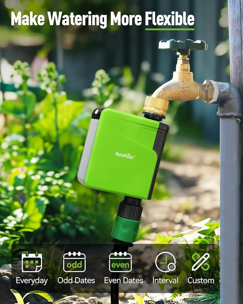 RAINPOINT WiFi Hose Timer, Brass Inlet Smart Sprinkler Timer for Watering, WiFi Watering Timer for Garden Hose with Hub, APP & Voice Control, Automatic Irrigation System for Lawns and Yard by GreenHaven Gardens