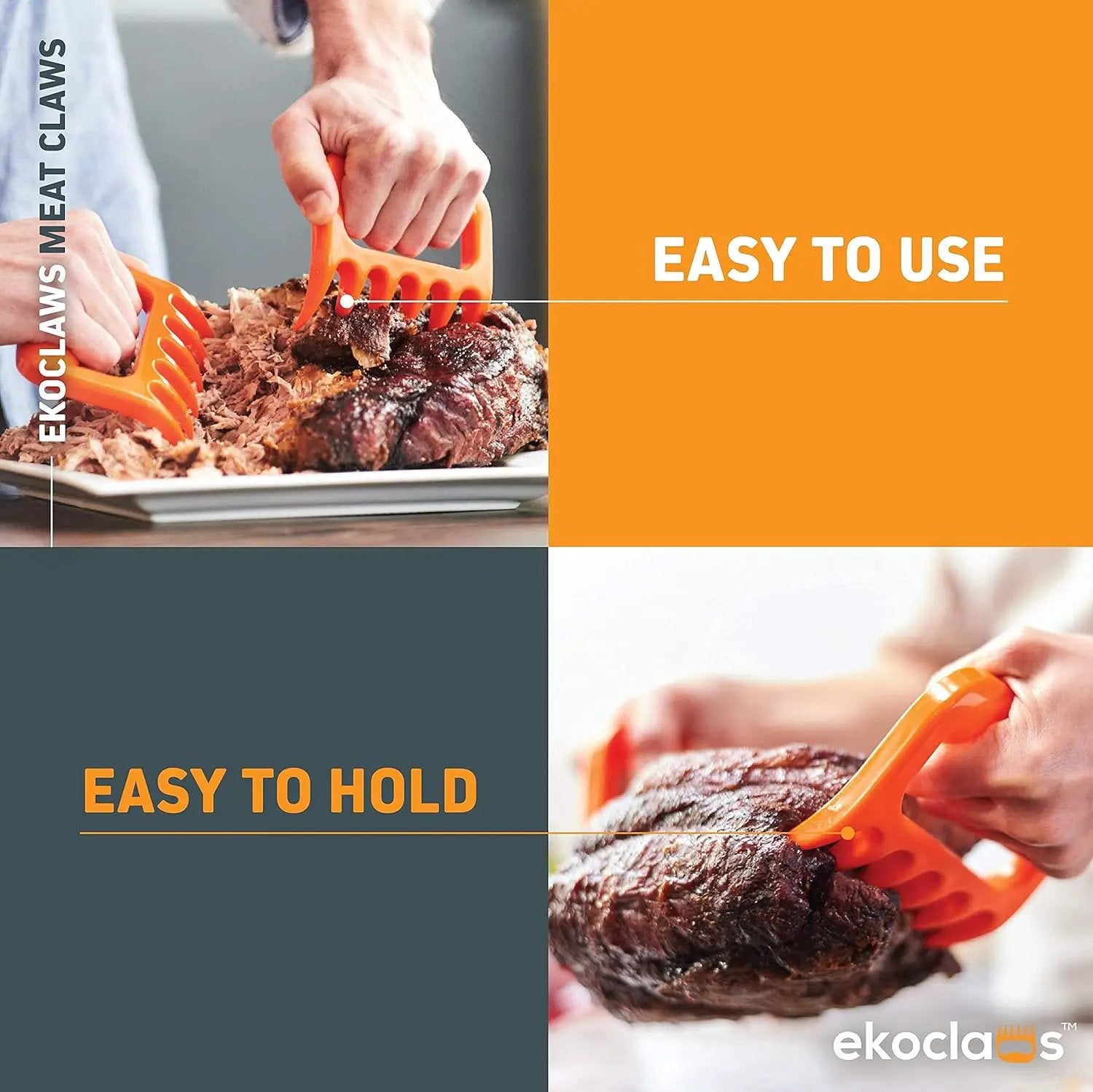 Ekoclaws Meat Claws, Professional Meat Shredder Claws for Shredding Meat, BBQ Accessories to Shred, Bear Claws for Shredding Meat, Pull, Lift & Carve Food by GreenHaven Gardens
