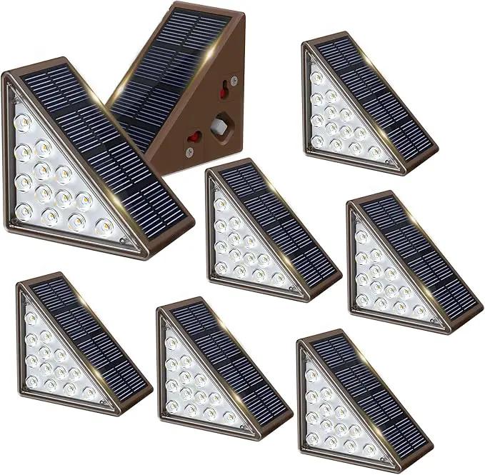 Solar Step Lights for Outside,8pack Solar Stair Lights Outdoor Waterproof IP67,Outdoor Deck Step Lights,Solar Outdoor Lights for Staircase,Patio,Front Step(Warm Brown) by GreenHaven Gardens