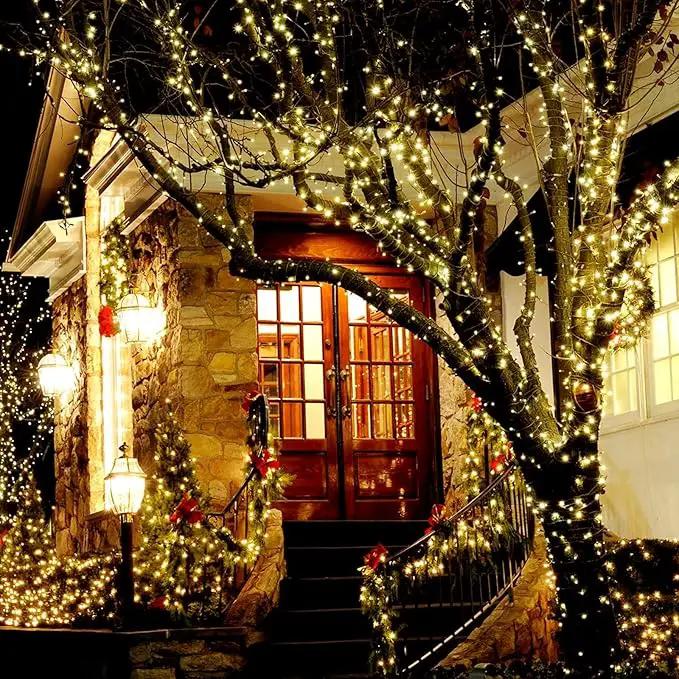 Solar String Lights for Outside, 2 Pack 100 Led Solar String Lights Outdoor Waterproof 100ft Solar Fairy Lights 8 Lighting Mode Solar String Lights Idea for Garden,Courtyards,Trees(Warm White) by GreenHaven Gardens