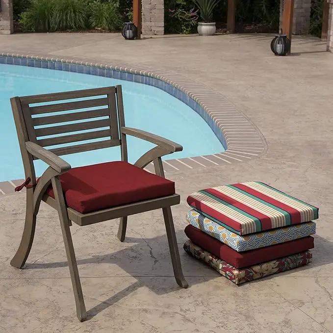Arden Indoor/Outdoor Seat or Rocking Chair Cushion, 19 x 18, Water Repellent, Rain Proof, Fade Resistant Cushion for Rocking or Dining Chairs Ruby Red Leala by GreenHaven Gardens
