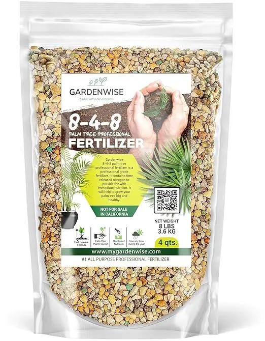 8-4-8 Professional Palm Tree Fertilizer Plant Food; for Indoor Potted Plants and Outdoor Landscape Palm Trees; Quick-Release Nitrogen Fertilizer and Continuous Feeding (4 QUARTS) by GreenHaven Gardens