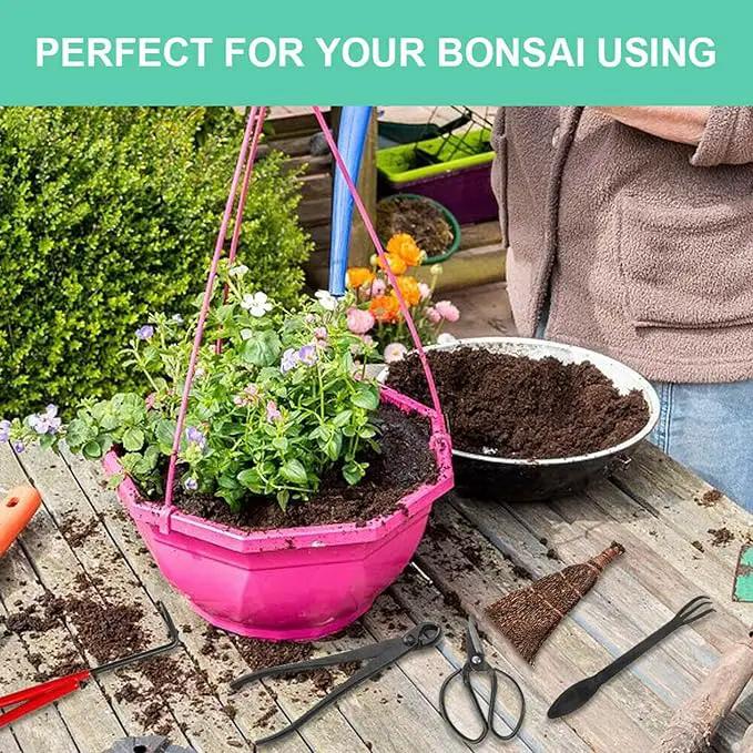 Voilamart 12 Pcs Gardening Bonsai Tool Sets Carbon Steel Garden Plant Trimming Kit Scissor Cutter Shear Heavy Duty Nylon Case Outdoor Entrenching Tools by GreenHaven Gardens
