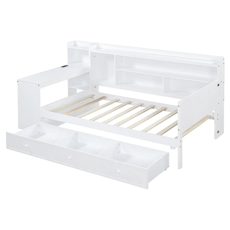 Daybed With 3 Drawers USB Ports And Desk by HouseOfZazla