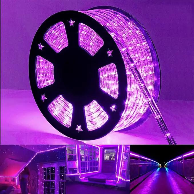 150ft LED Rope Lights Outdoor, 1080 LED Connectable and Flexible Tube Lights with 8 Modes, Waterproof LED Rope Lighting for Garden, Patio, Bedroom, Party, Pool, Indoor Outdoor Decoration (Purple) by GreenHaven Gardens